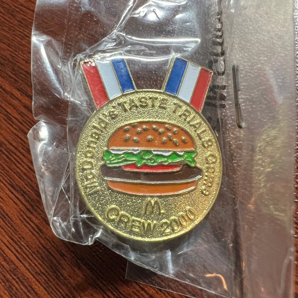 Mcdonalds Pin Taste Trials Team Member Crew Hat Lapel Pinback 2000 Vintage